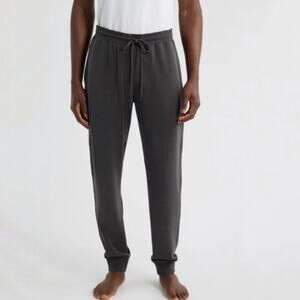 Daniel Buchler Gray Waffle Knit Drawstring Joggers Sz L